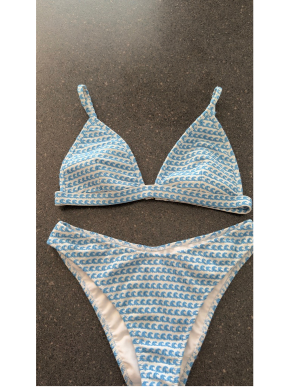 Seafolly Powder Blue & White Mesh Bikini Set size S - Picture 6 of 7